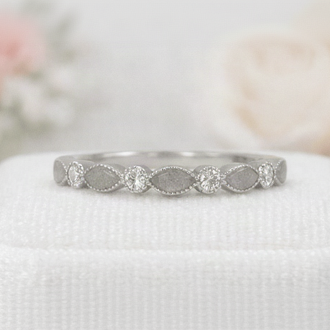 Devotion Marquise Eternity Ring made from solid silver, personalised with cremation ash keepsake stones