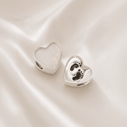 BELOVED FOOTPRINTS HEART CHARM - Memories of You