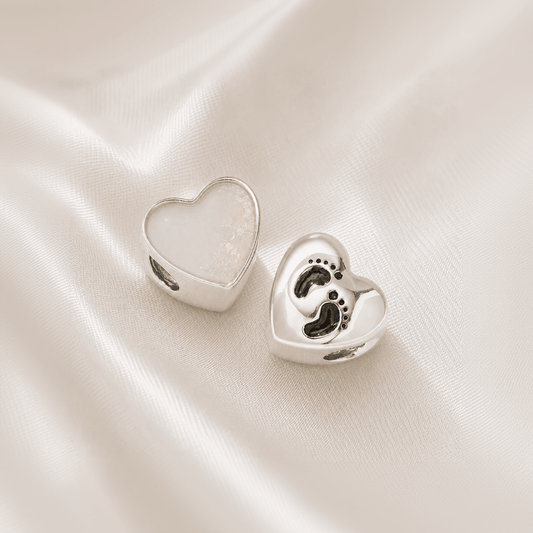 BELOVED FOOTPRINTS HEART CHARM - Memories of You