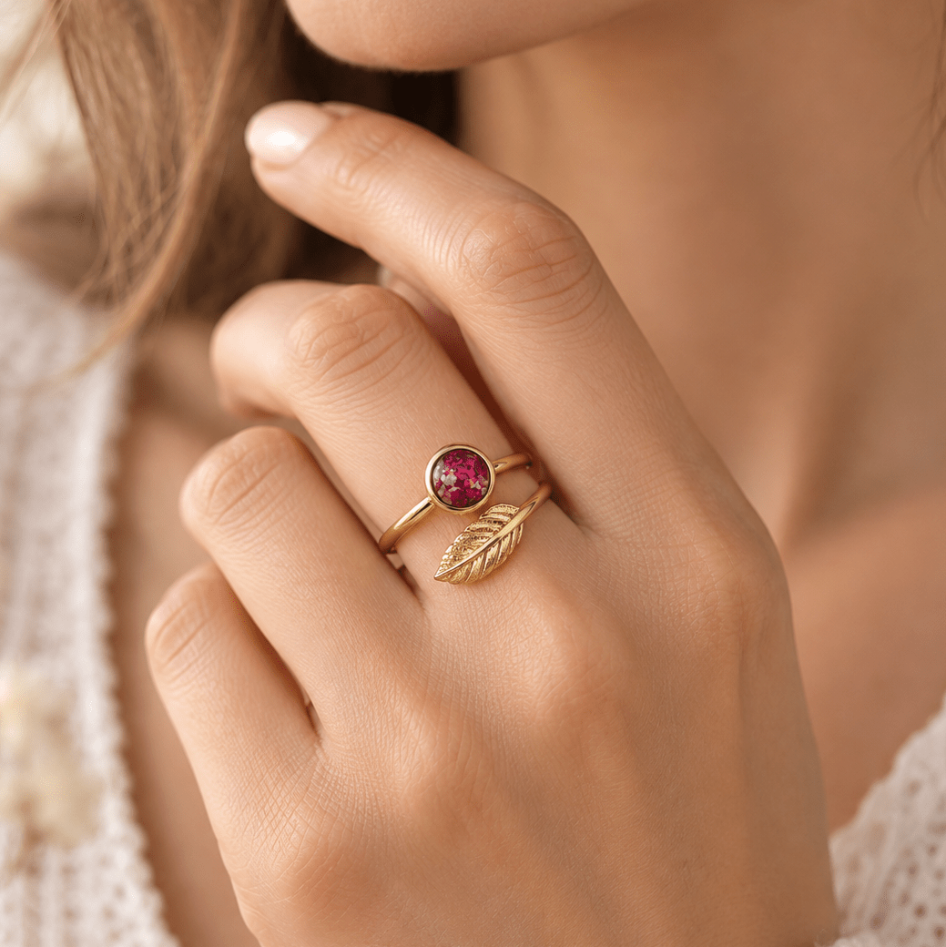 LEAF ADJUSTABLE KEEPSAKE RING - Memories of You