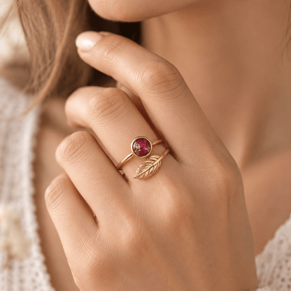 LEAF ADJUSTABLE KEEPSAKE RING - Memories of You