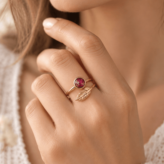 LEAF ADJUSTABLE KEEPSAKE RING - Memories of You