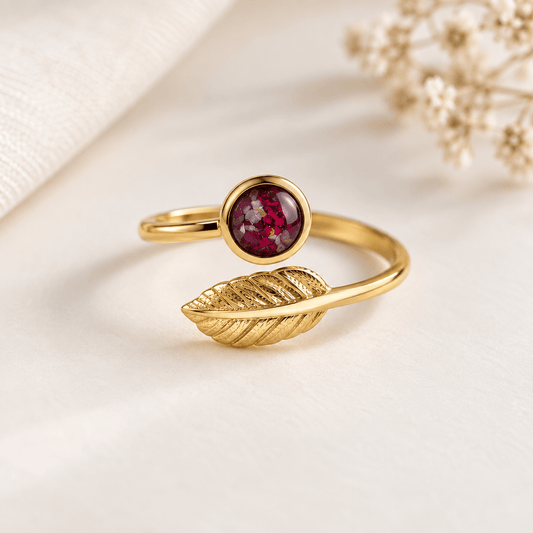 LEAF ADJUSTABLE KEEPSAKE RING - Memories of You